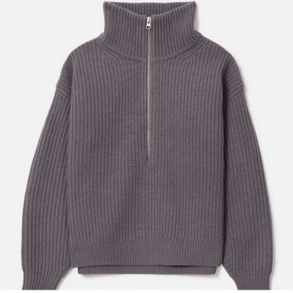 Everlane felted merino half zip